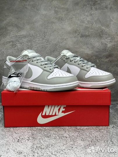 Кроссовки nike dunk low grey fog