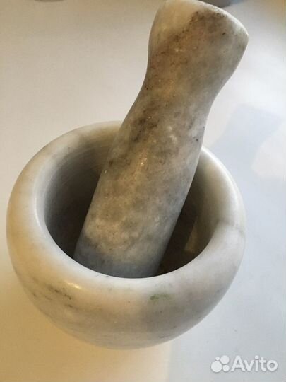 Ступка с пестиком мраморная