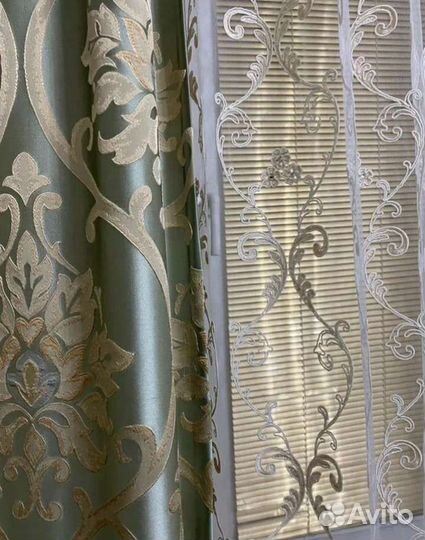 Шторы портьеры и тюль итальянский комплект