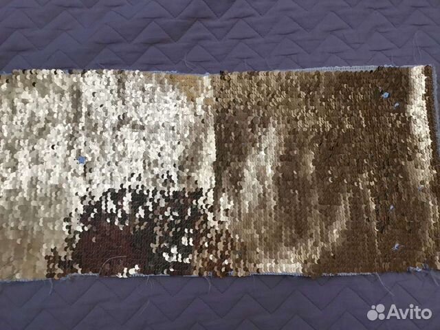 Ткань пайетки золото/белый