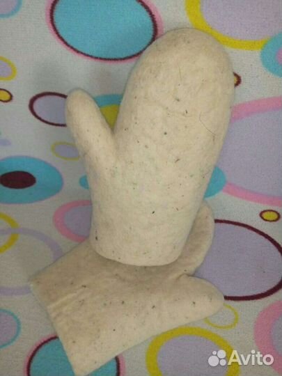 Варежки из натуральной шерсти мериноса