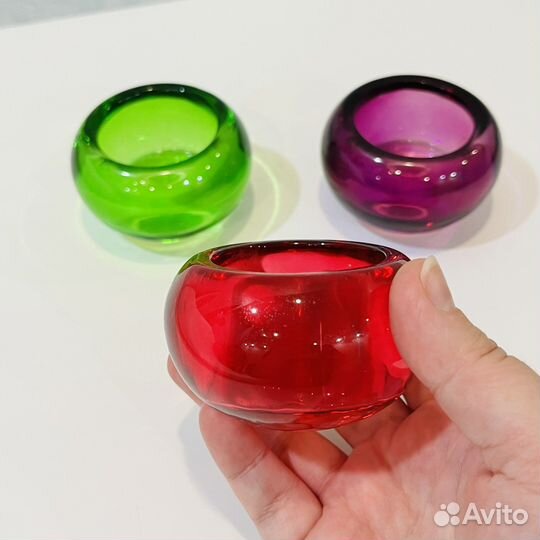 Подсвечники цветные 3 шт стеклянные