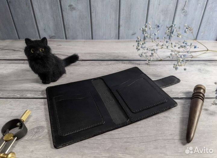 Обложка для паспорта и автодокументов нат.кожа