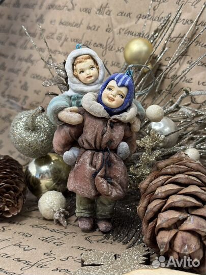 Ватная елочная игрушка 