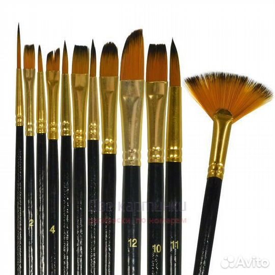 Коробка 240 шт.: Кисти для рисования набор (12 шт)