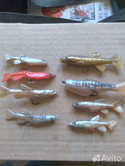 Резина, катушка, крючки, плетёнка, леска, вертлюги