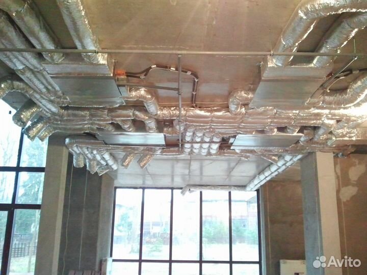 Установка кондиционеров канальных. Вентиляция