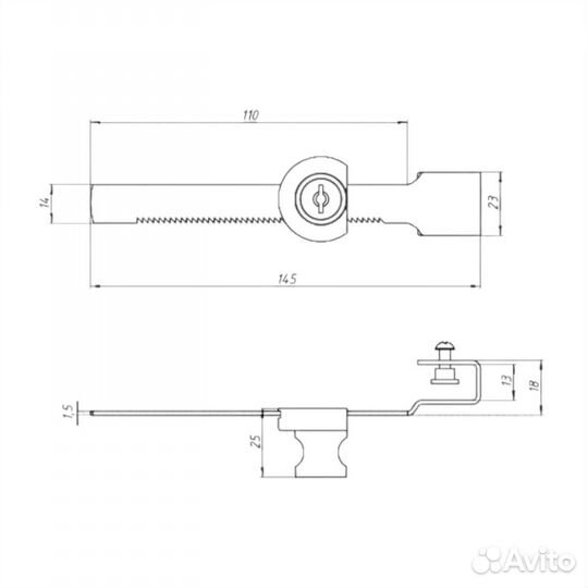 Замок для морозильного ларя, витрины крокодил 140