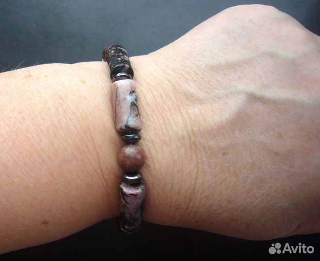 Браслет мужской с родонитом