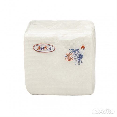 Салфетки бумажные белые 1сл 80л 24х24см лира