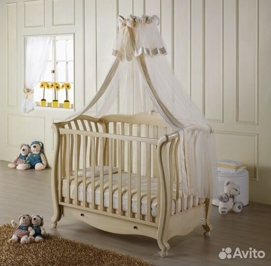 Кроватка с ящиком BabyItalia, белая