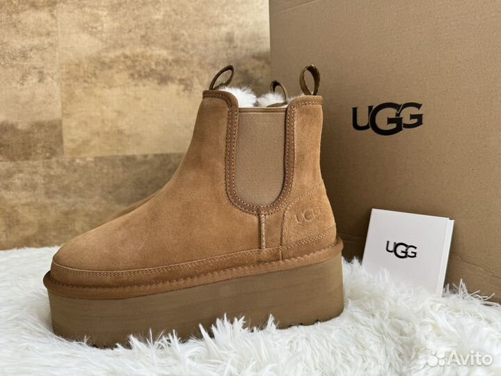 Ugg Neumel Platform Chelsea Chestnut New