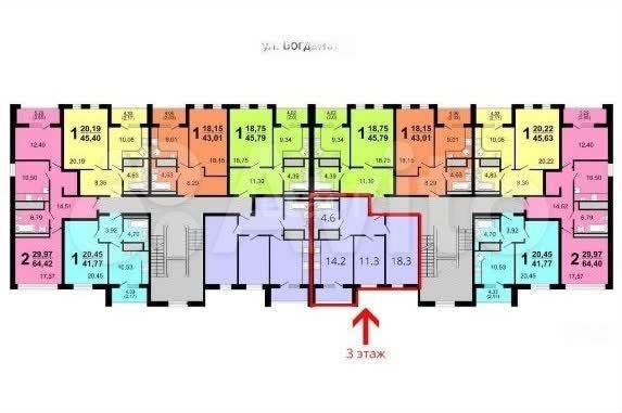 2-к. квартира, 60,3 м², 3/10 эт.