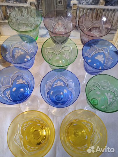 Бокалы цветной хрусталь