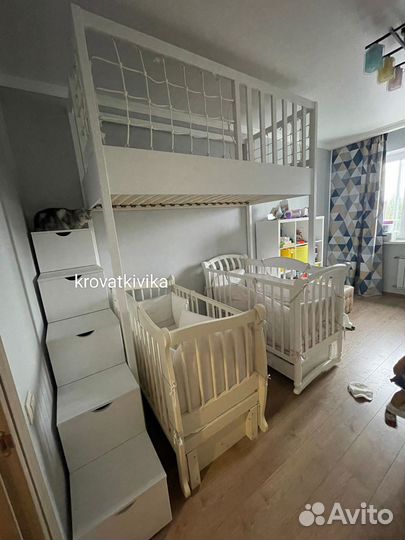 Кровать чердак домик