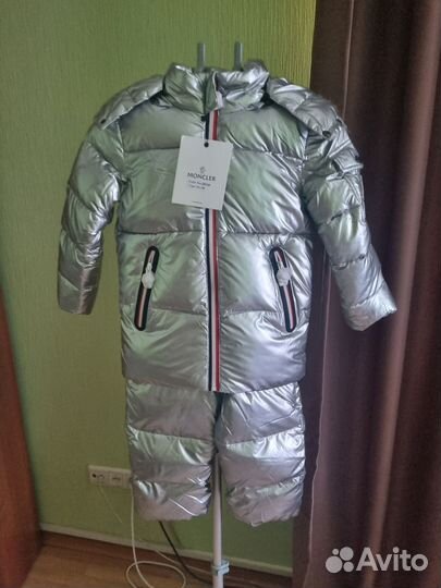 Комбинезон moncler 92,98, 104 зимний серебро