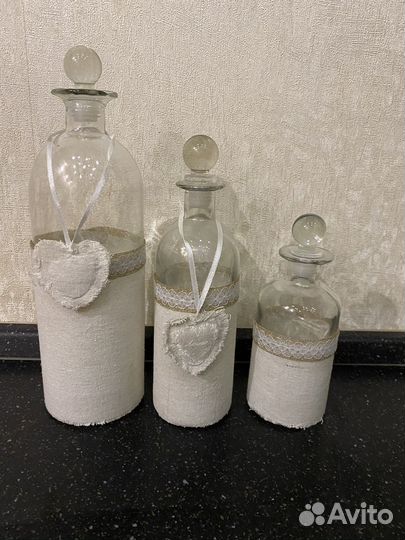 Светильник чайник, бутылки декор