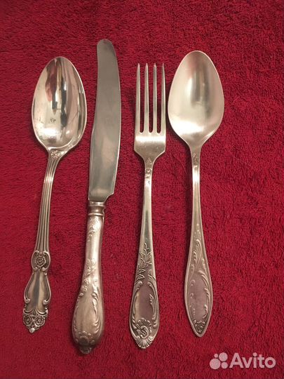 Столовые приборы мельхиор (мнц) СССР с серебрением
