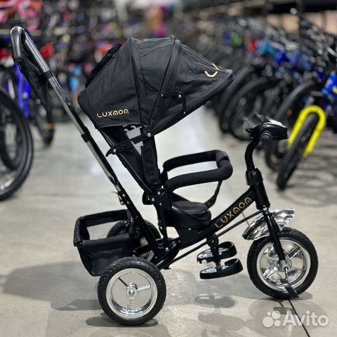 Велосипед ручкой для родителей 5588 чёрный