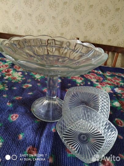 Ваза для фруктов и конфетницы(стекло, ретро)