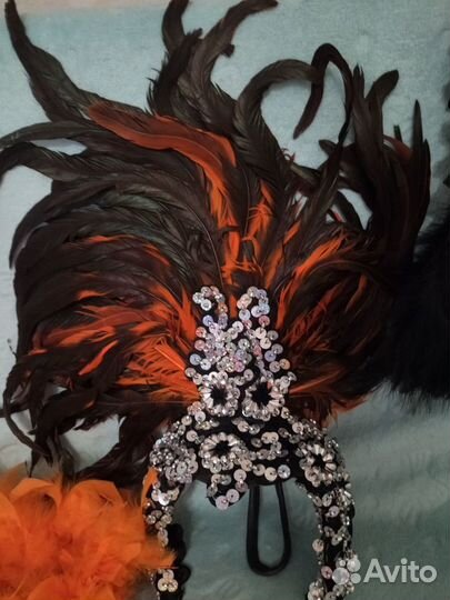 Головной убор бразильский карнавал с перьями