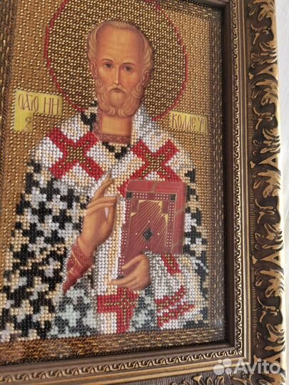Икона николай чудотворец вышита бисером