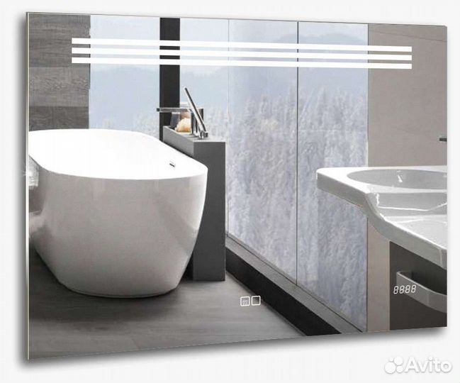 Зеркало 80х60 с LED подсветкой, датчик движ