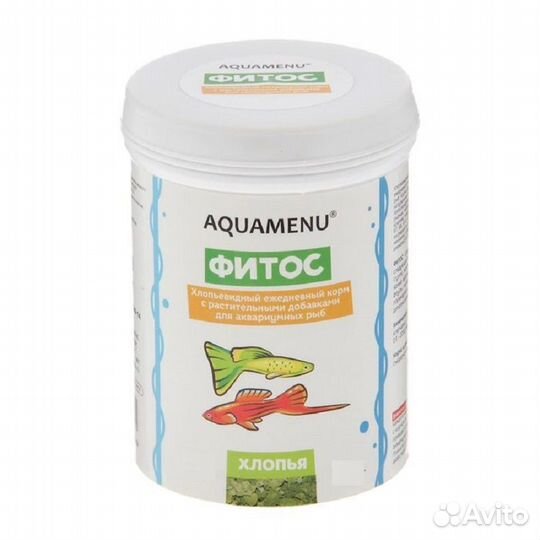 Корм ежедневный aquamenu Фитос 100 мл, хлопья с ра