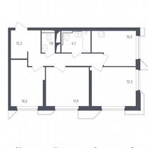 3-к. апартаменты, 62,1 м², 7/32 эт.