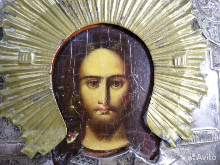 Икона старинная Господь Вседержитель 19 век