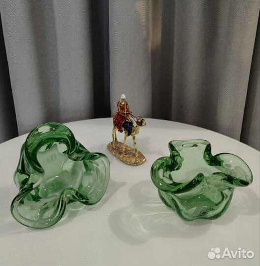 Конфетница цветное стекло СССР