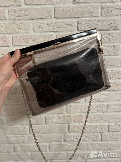 Женская сумка через плечо прозрачная клатч летний