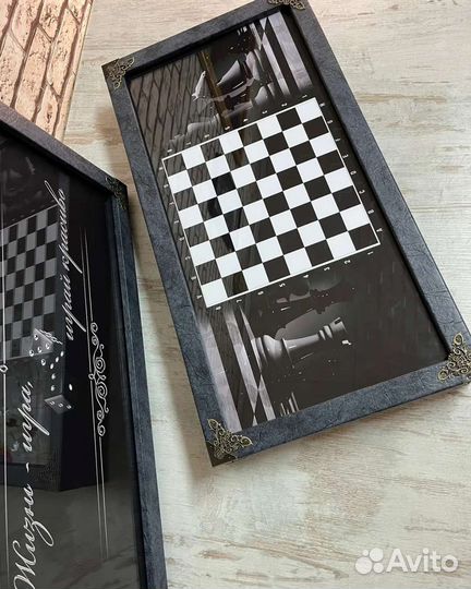 Нарды ручной работы со стеклом