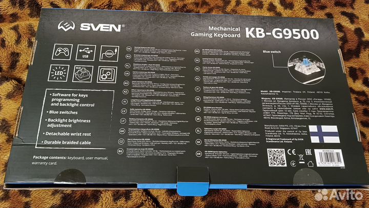 Игровая механическая клавиатура sven KB-G9500