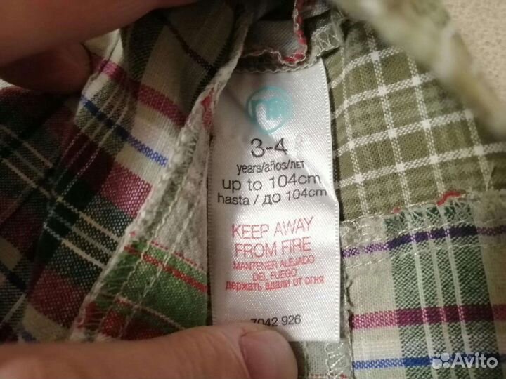 Рубашка Mothercare на мальчика ростом до 104 см