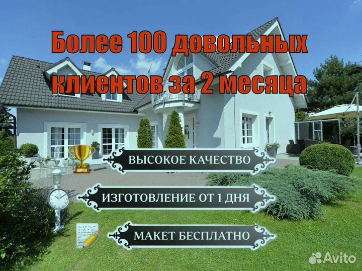 Адресная табличка металлическая