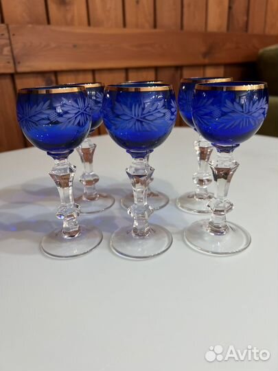 Редкая водочная рюмка Богемия,цветной хрусталь