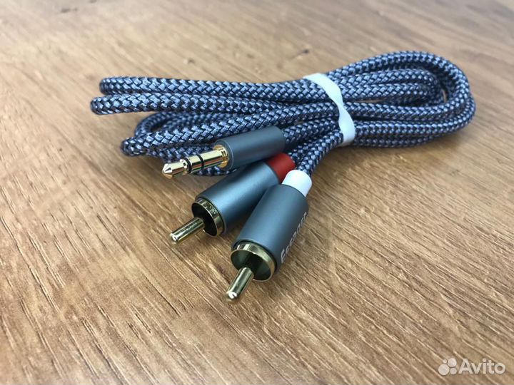 Кабель аналоговый аудио aux Jack 3.5mm-2 RCA