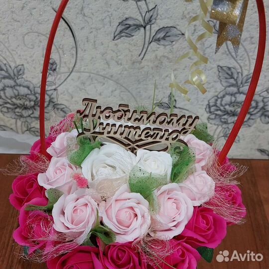 Корзинка из мыльных роз