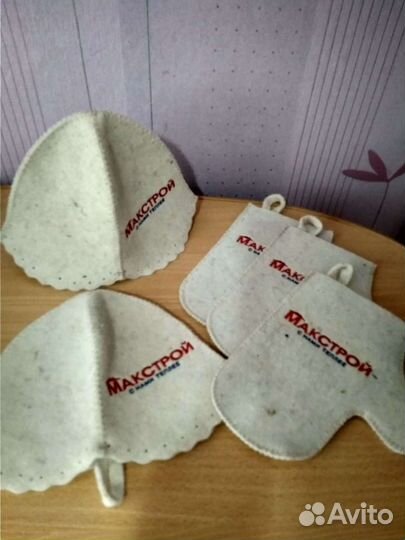 Шапка и рукавицы для бани.Новое