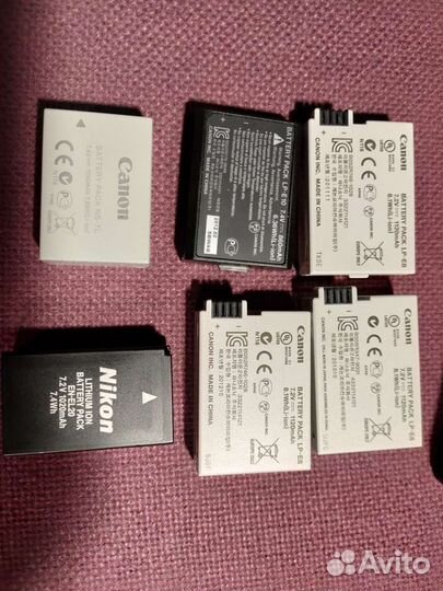 Аккумуляторы и зарядки canon,nikon и др