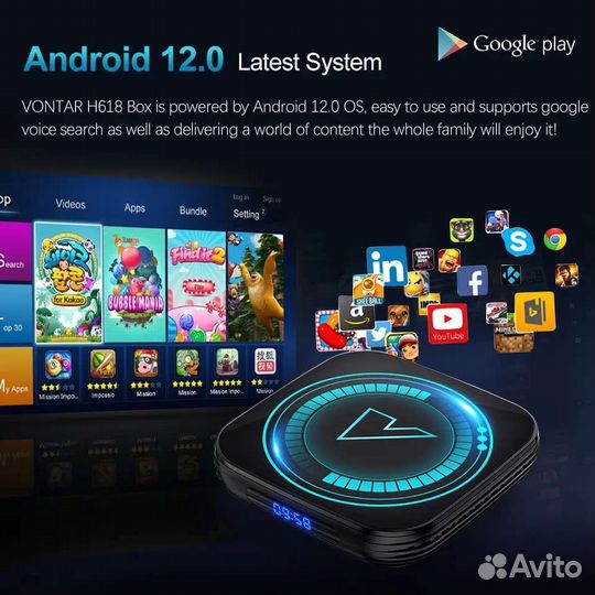 Android TV приставка Vontar H618+тв+фильмы