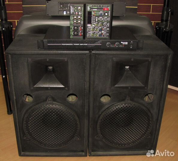 Колонки FA-Pro 1000W 2ш Усилитель ST Микшер Lomeho