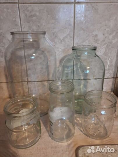 Стеклянная банка 3л, ; 5л.; 0,45л; 0,5л