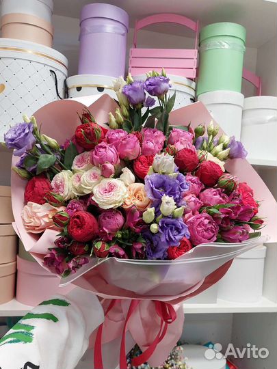Цветы раменское букет пионовидных роз