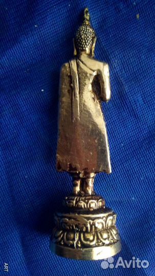 Будда бог умиротв-ие позолота бронза 10.9см(оценка