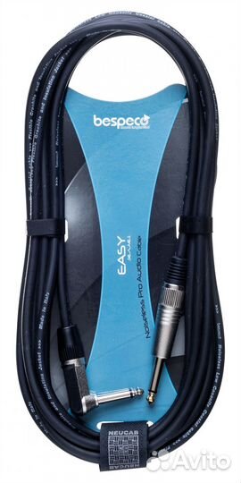 Кабель гитарный Bespeco XCP600 6 m (прямой/угловой