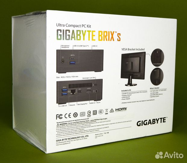 Intel NUC Gigabyte 4105 mini PC M.2 SSD и HDD 2.5