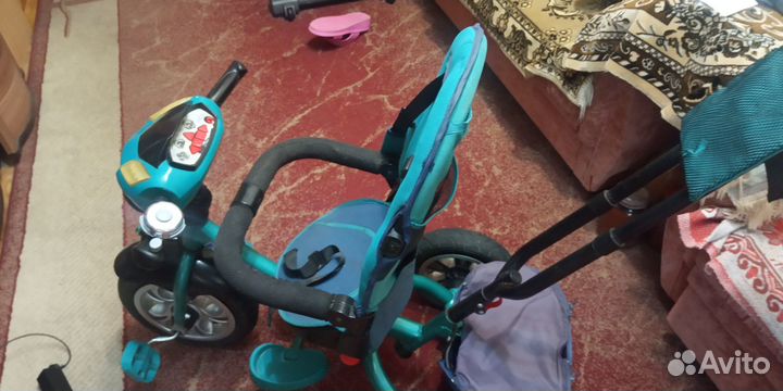 Детский велосипед трехколесный с ручкой