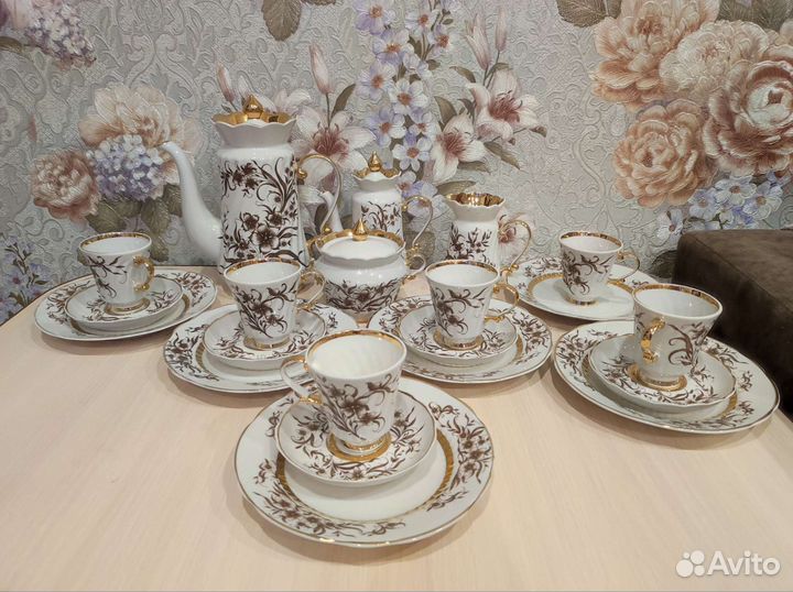 Кофейный сервиз, фарфор, 